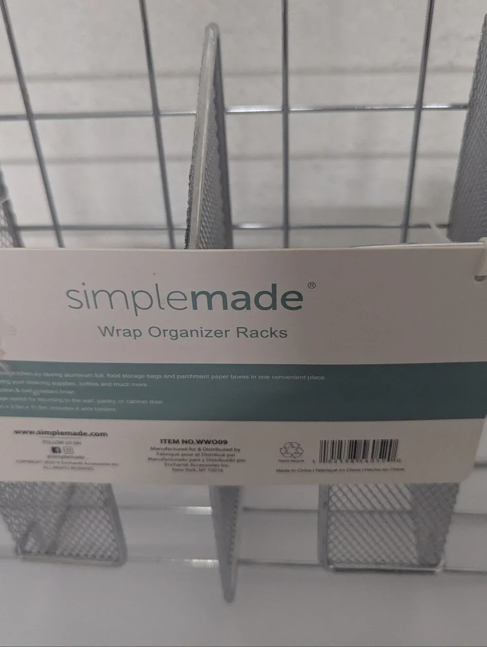 Silver Mesh Wrap Organizer Rack